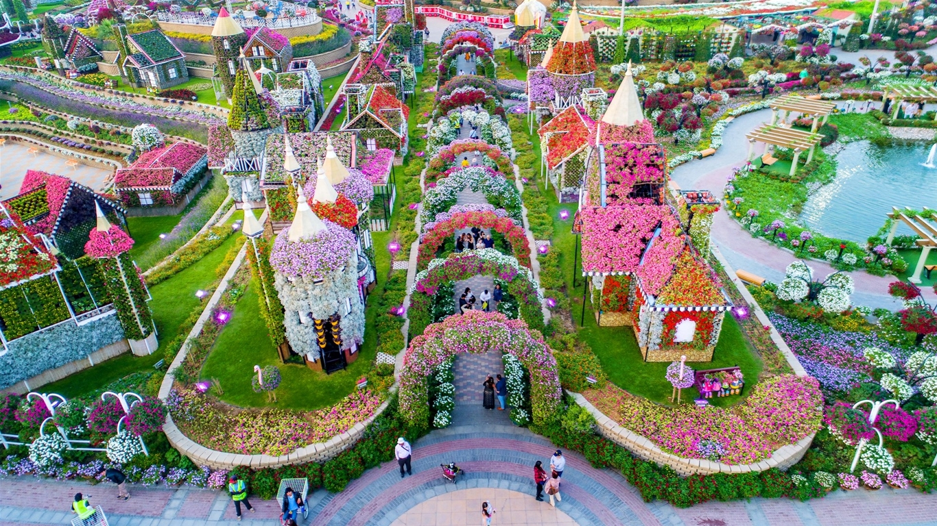 Ngắm các tác phẩm nghệ thuật từ hàng triệu bông hoa đang nở rộ ở Dubai Miracle Garden