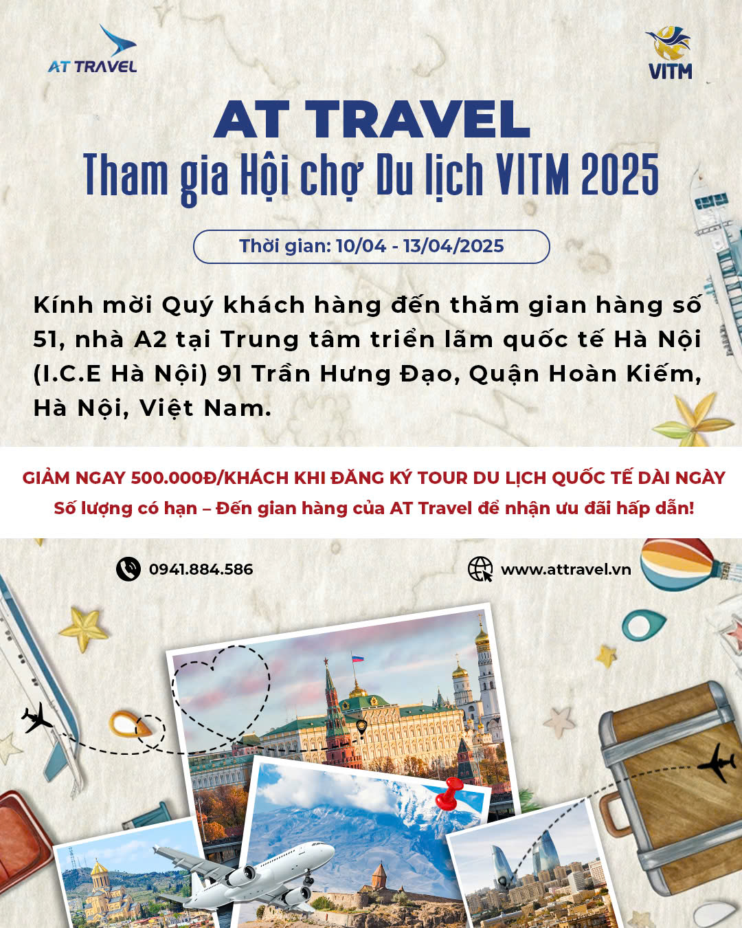 AT TRAVEL Tưng Bừng Tham Gia Hội Chợ Du Lịch VITM Hà Nội 2025